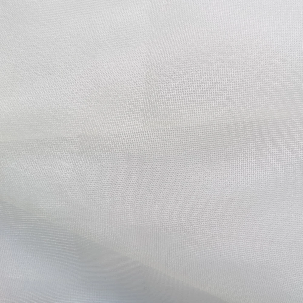 50cm*140cm Natural White Silk Gauze Stiff Wedding Dress Material Pure Silk Mesh Fabric