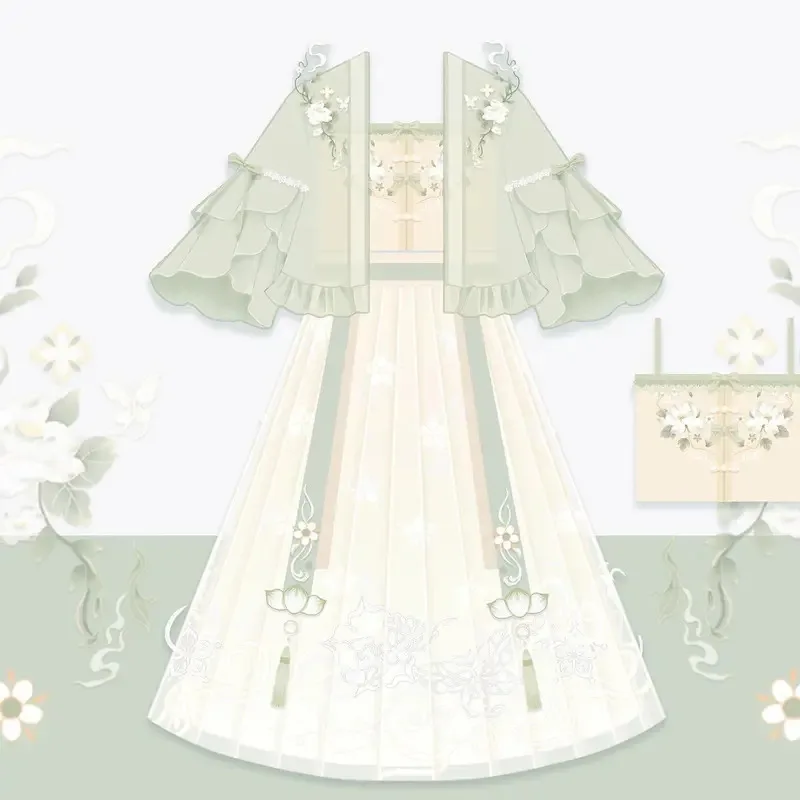 هان عنصر تحسين النمط العرقي لوليتا زي القديمة طول الخصر ثلاث قطع مجموعة Harujuku القوطي القوطية لوليتا بلوزة