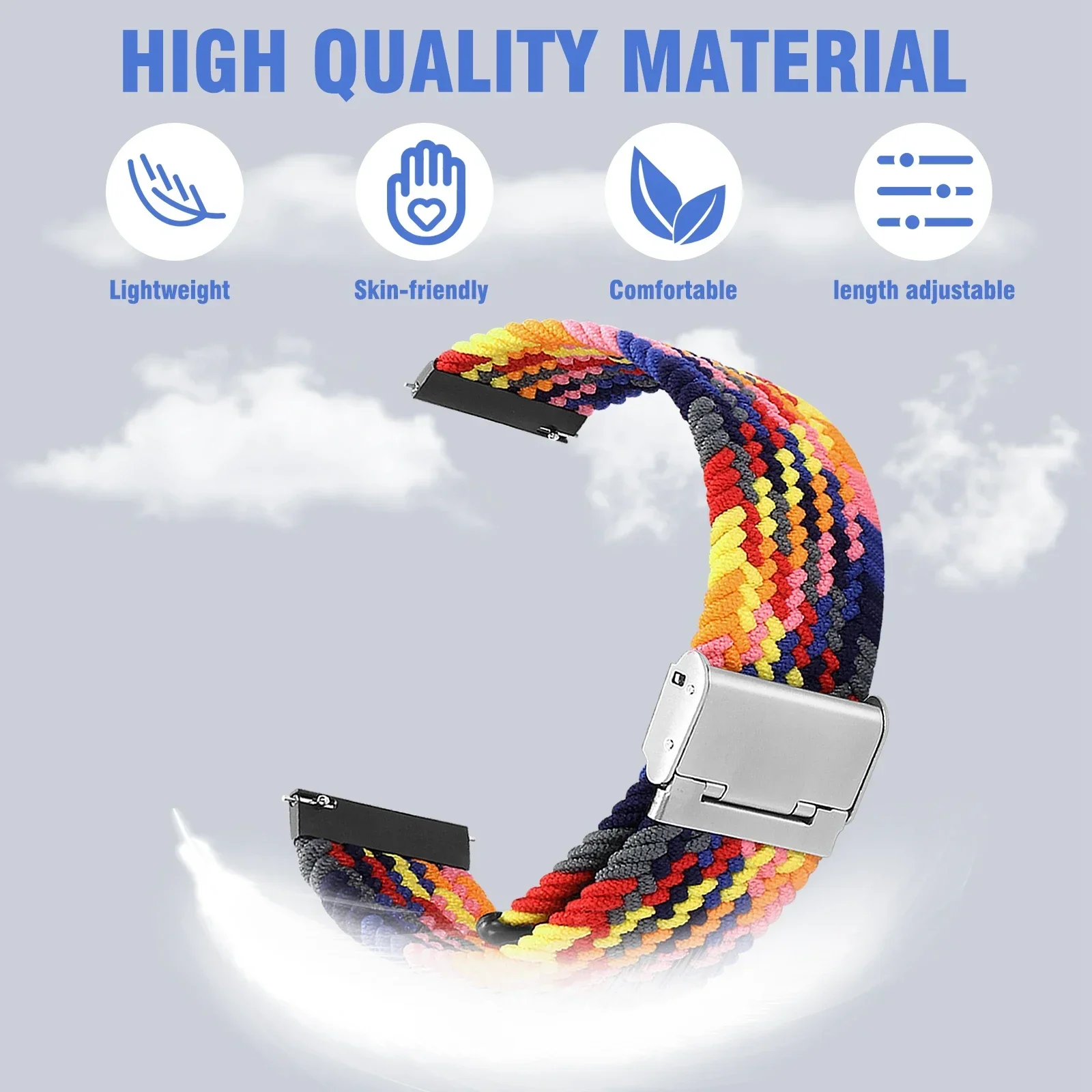 Braided Solo Loop Strap For Redmi Watch 3 lite Nylon Band For Xiaomi Mi Watch3 Active Wristband Braided Elastic Weave Bracelet