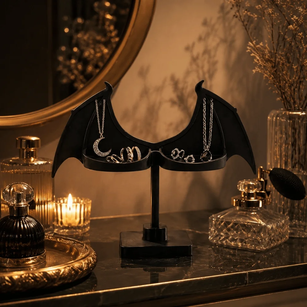 Bat Wing Eyeglasses Holder Halloween Ornaments Creative Storage Rack Gothic Style Jewelry Display Stand Bedroom Decor