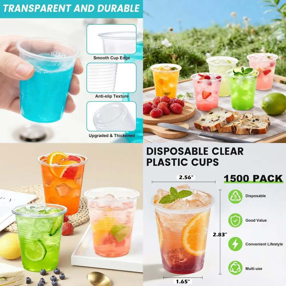 

Прозрачные пластиковые стаканчики емкостью 1500 штук на 5 унций — одноразовые стаканчики для вечеринок для свадеб и мероприятий