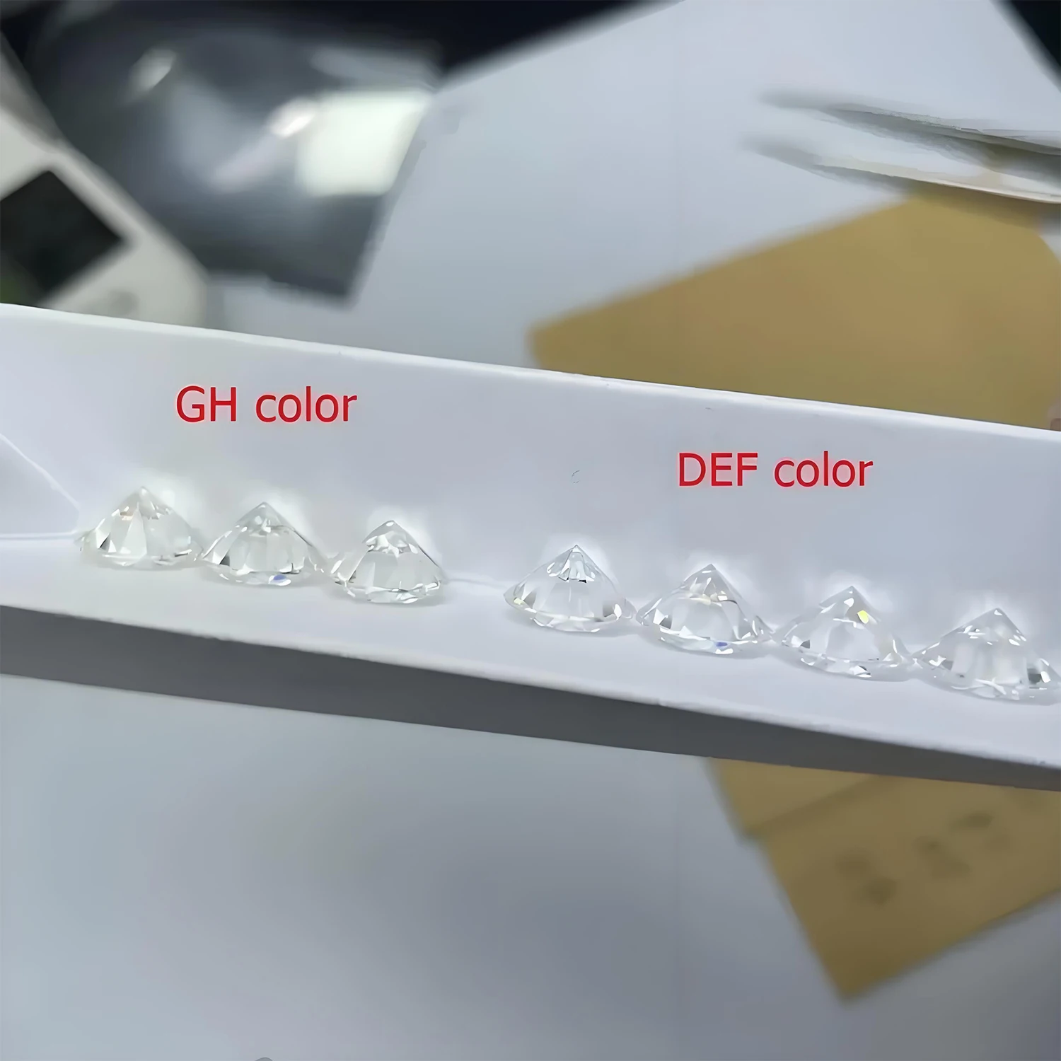 Moissanit-Stein Top D Farbe VVS1 Rundschliff 0,2-12Ct Besteht Diamanttester-Test Edelsteinperlen für Schmuckherstellung mit Zertifikat – Detail 9