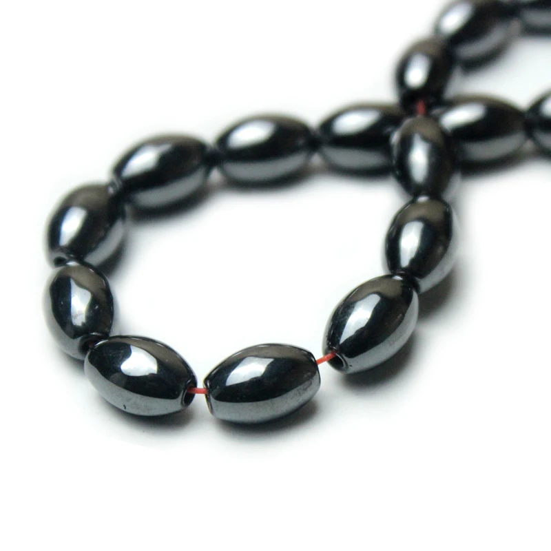 Natural Black Magnetic Hematite Rice Beads For Jewelry Making Strand 15 inch DIY Jewelry Accessorries Loose Spacer Bead Earrings