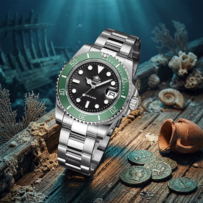 

ADDIESDIVE Luxury 2115 Men's Quartz Watch 41mm Ceramic Bezel Calendar Dive Watches BWG9+C3 Luminous 200m Waterproof Sports Watch