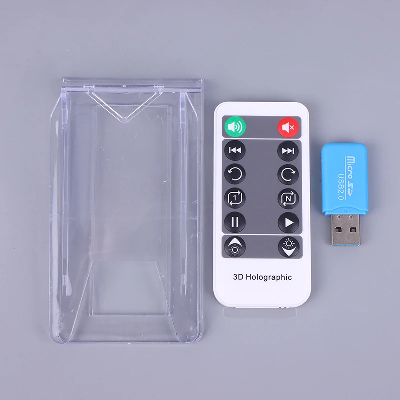 

3D-голографический проекционный вентилятор с аудио; Настольный дисплей Светодиодные рекламные светильники; Поставляется с прозрачной крышкой