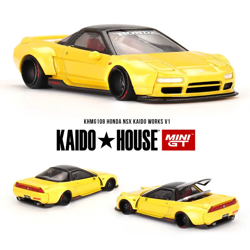 tsm-mini-gt-kaido-house-phares-avant-jump-1-64-honda-nsx-avec-couvercle-arriere-ouvert-en-alliage