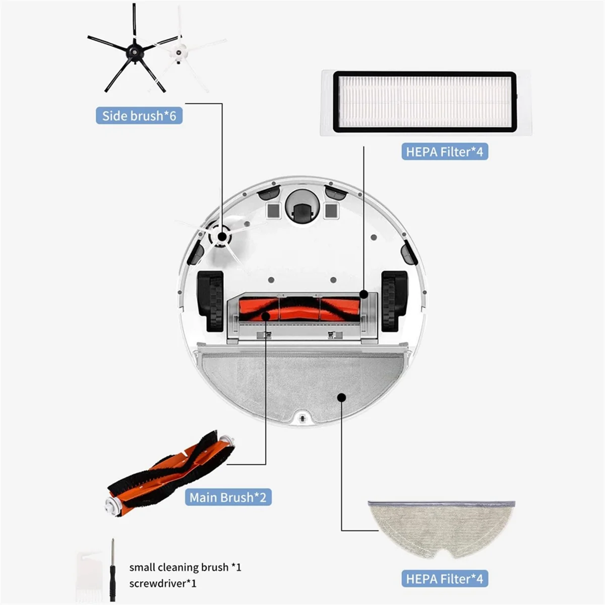 Xiaomi Roborock S5 Max S6 Pure S6 MaxV 진공 청소기 예비 부품 메인 사이드 브러시 HEPA 필터 걸레 천 액세서리