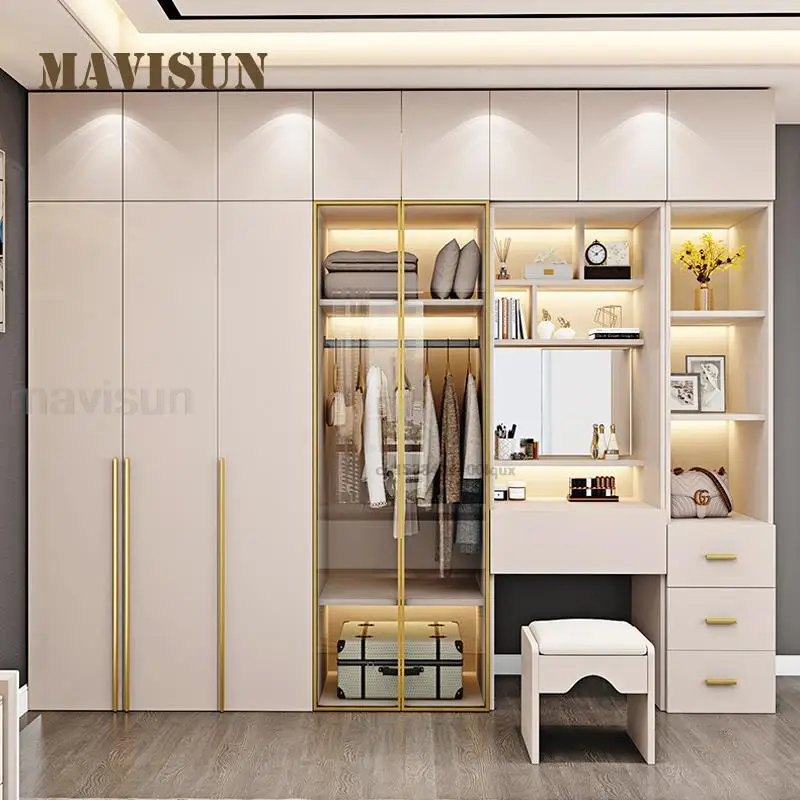 Fashion Clothes Cabinets For Living Room Multifunctional Closets With Top Storage Lockers Wooden Bedroom Wardrobe Combination