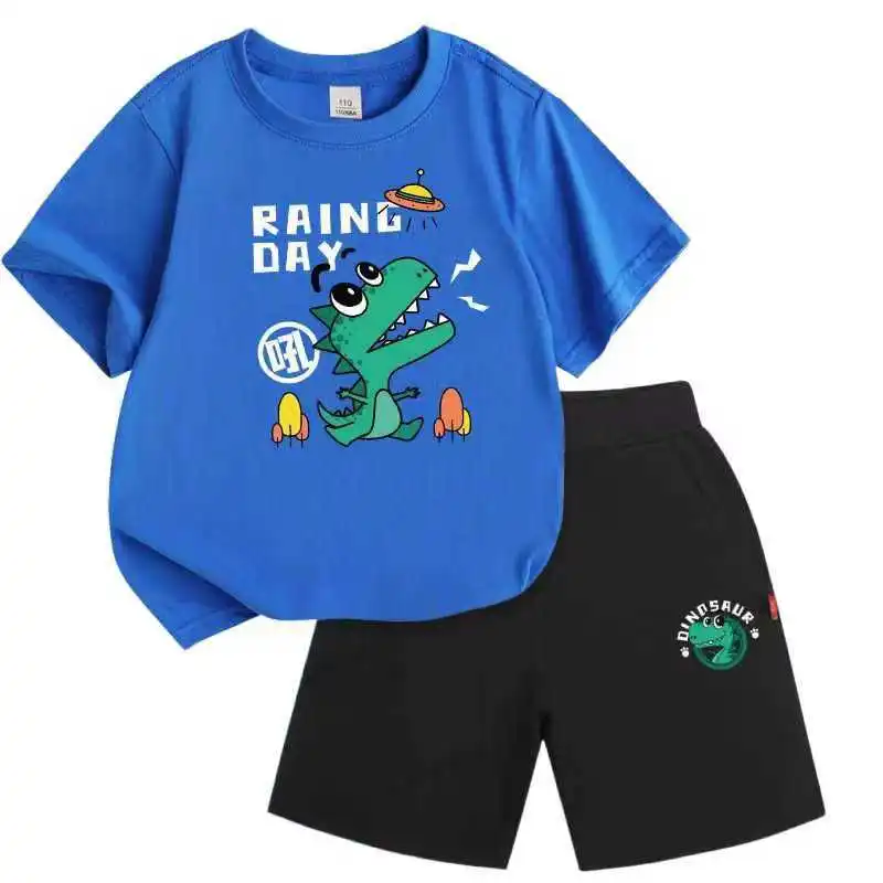 Wholesale Children's T-shirt Short-sleeved Summer Boy's Cotton Suit Girls Treasure Summer Shorts Baby Clothes Set