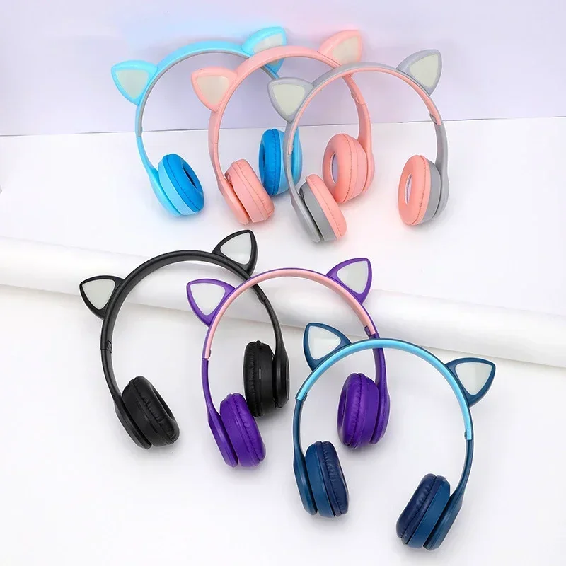 Brand new original factoryHot saleheadphone Outdoor sports portable gaming super stereo  wireless headband   cat ear headphones