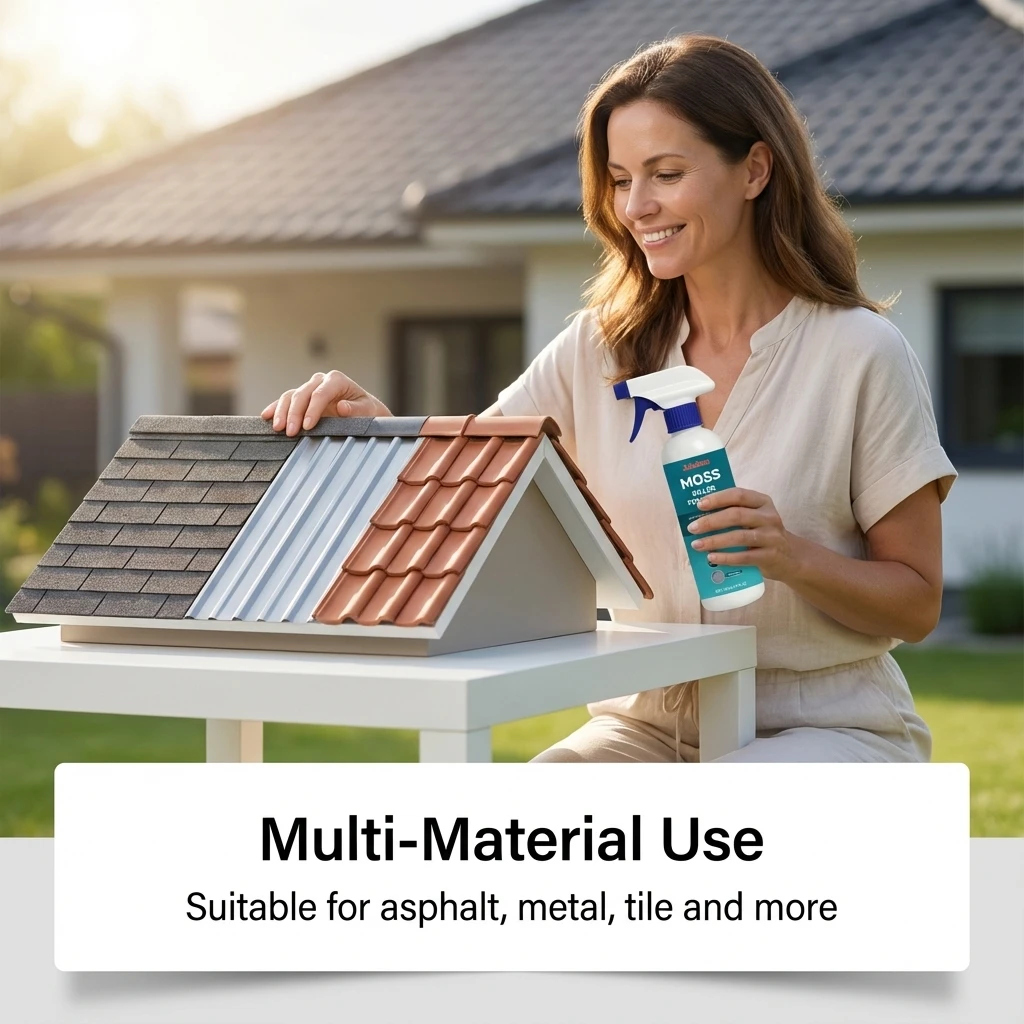 Roof moss remover – regularly maintain and clean residential roofs to keep moss away and your roof looking neat and like new.
