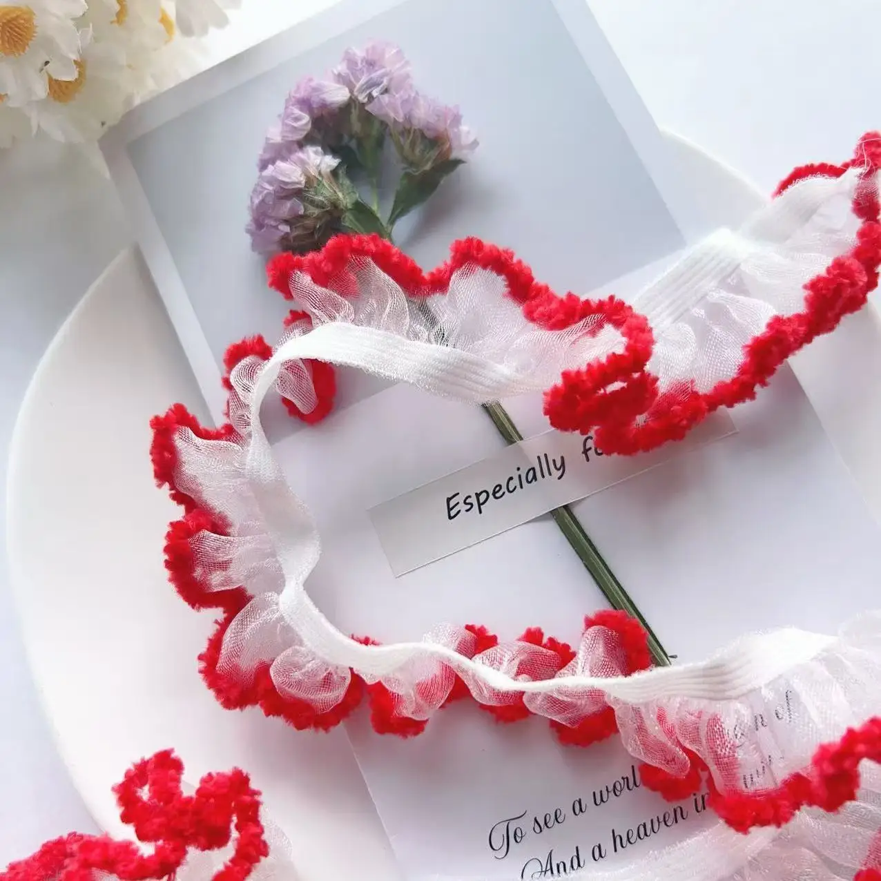 5-Color DIY large intestine fish bone snow yarn with material pleated lace DIY lace handmade accessories decoration
