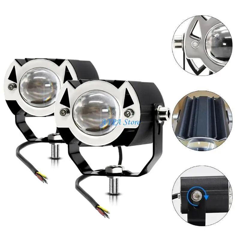 

U13C Motorcycle LED Driving Fog Lights Auxiliary Spot Light Front DRL Daytime Running for Car Motorbike Scooter