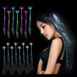 LED Brilhante Braid Hair Neon Glow no Escuro, Luzes de Natal, Decoração de Halloween, Favor Do Partido, 5 Pcs, 12 Pcs