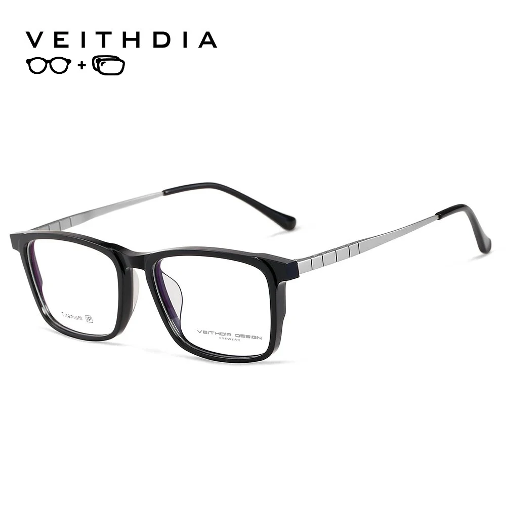 

VEITHDIA Customize Titanium Progressive Prescription Men Glasses Photochromic Myopia Optical Eyewear Round Eyeglasses P2107