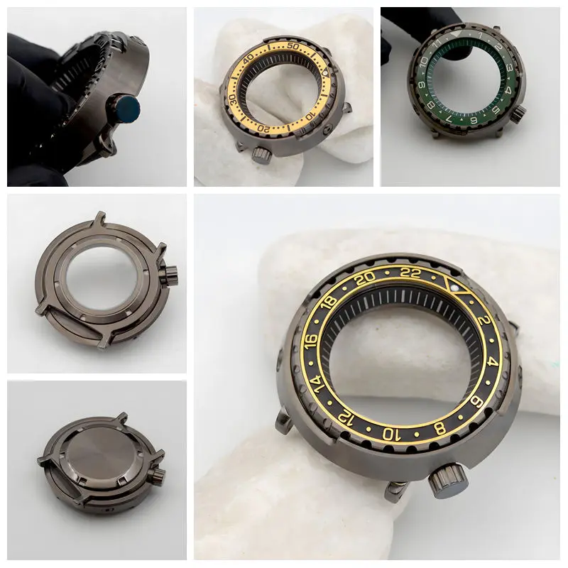 

Корпус для часов Tunas Canned, серый цвет пистолета, сапфировое стекло, подходит для NH34 NH35 NH36, механизм Tunas Canned, мужской корпус для часов, подарок