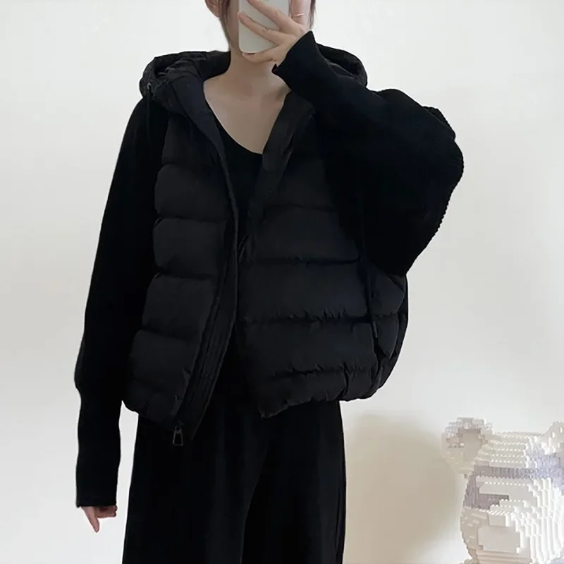 Women's Models Fall Winter Coat Jacket Down Jacket Duck Down Splicing Short Warm Soft Fashion Simple Comfortable Loose Leisure