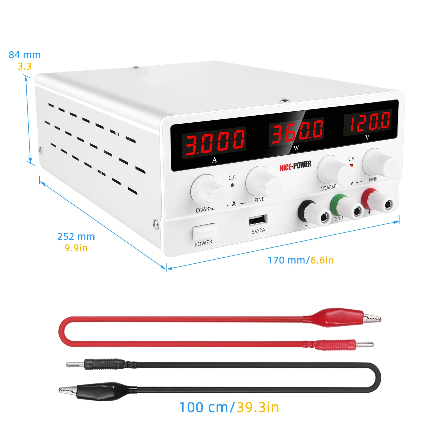 NICE-POWER SPS-H1203 120V 3A Digital Switching DC Lab Power Supply Repair Voltage Regulator Titanium Anodizing Electrolyte