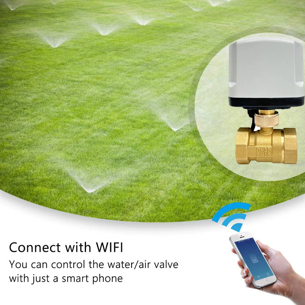 Tuya WiFi Smart Timing Switch Electric Ball Valve AC220V Water Auto Valve Controller Works With Alexa Google Home