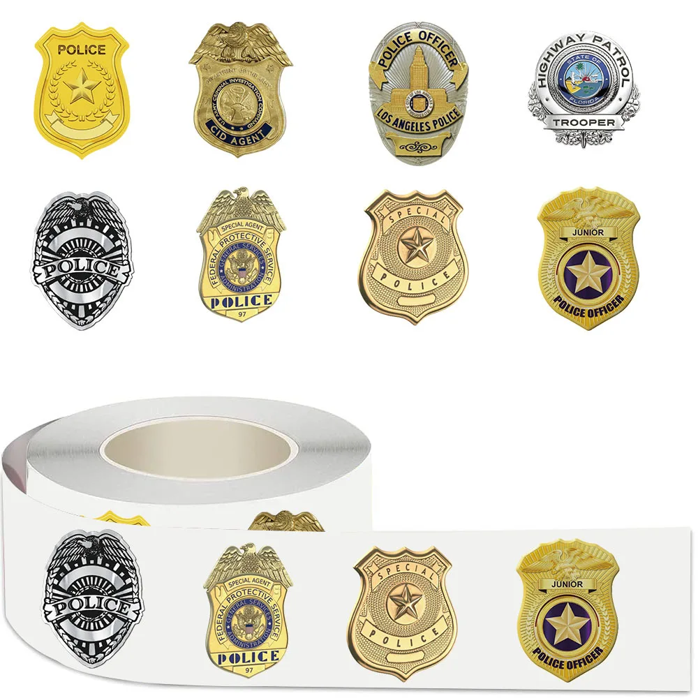 

500PCS Police Theme Graffiti Stickers Children Motivational Reward Decals Phone Laptop Water Cup Luggage DIY Decoration Toys