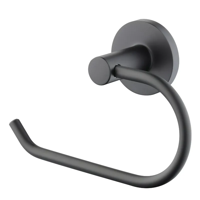 

Modern Round Toilet Paper Holder in Matte Black