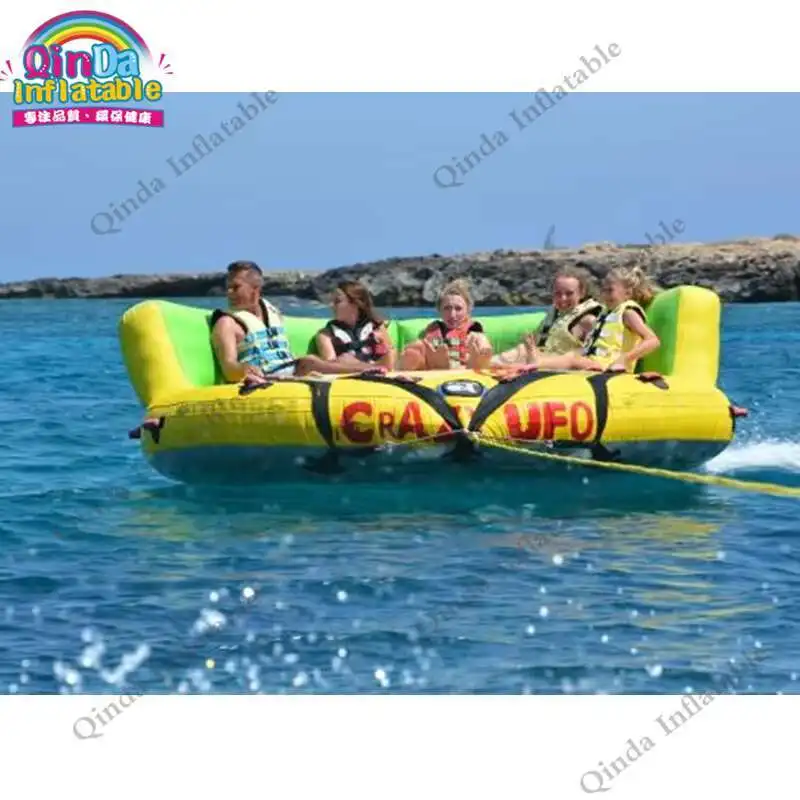 5m Crazy UFO Inflatable Crazy Water Game,inflatable Island Crazy UFO Inflatable Flying Fish Air Sofa Made In China