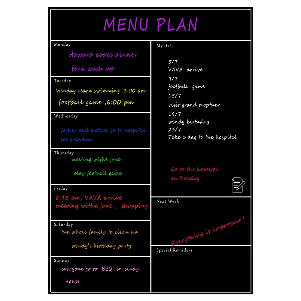 

Weekly Schedule Magnetic Calendar Stickers Fridge Calendars Accessories Refrigerator Kitchen Notice Board Practical Design