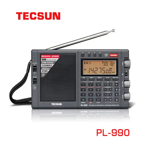 TECSUN PL-990 Portable SSB&MP3 Player Receiver Digital Radio AM FM LW SW Worldband DSP Chip High Sensitivity Outdoor Survival