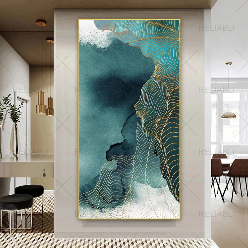 Modern Green Abstract Posters and Print Canvas Paintings for Living Room Bedroom Wall Art Decoration Line Pictures Home Decor