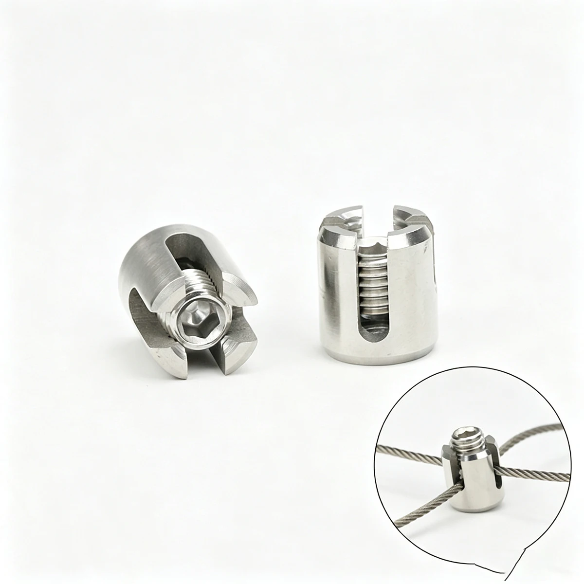 1-4Pcs 2/3/4/5/6/8mm Rope Clamp 90 Degree Angles Marine Grade Stainless Steel 316 WireTrellis Systems Green Wall Cross Clip