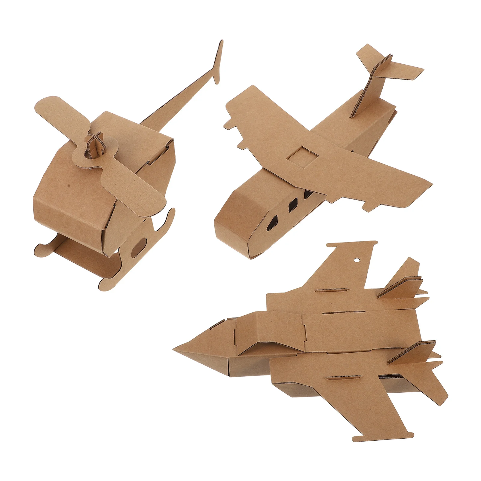 

3Pcs DIY Paper Airplane Kit Cardboard Craft Set for Kids Educational Activities Hand Eye Coordination Development