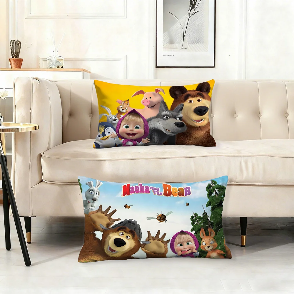 

Cartoon M-Masha and the bearers Pillow Case Cover Suitable For Sofa Car Cushion Rectangular Back Cushion