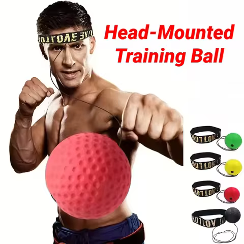 1Pcs MMA Boxing Speed Ball Head-Mounted Pu Punch Sanda Training Hand Eye Reaction Home Sandbag Fitness Equipment Gym Muay Thai