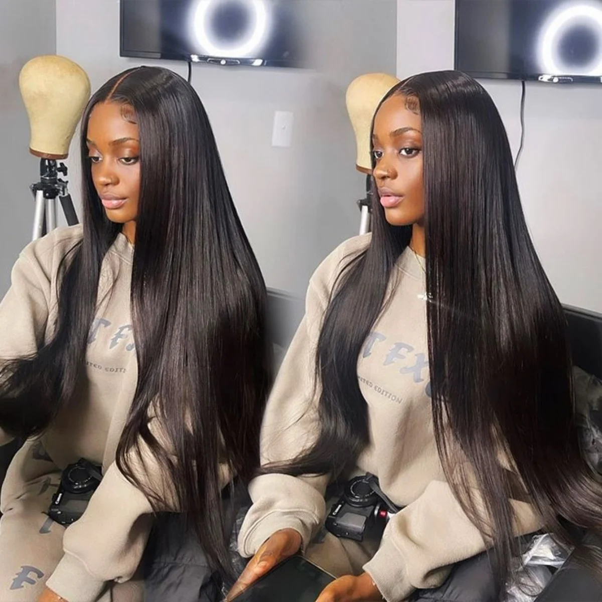 250 Density Bone Straight Hd Lace Frontal Wig 13x6 Human Hair Wigs 30 Inch 13x4 Transparent Lace Brazilian Remy Hair For Women image 2
