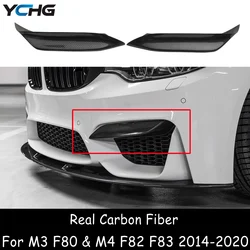 M3 M4 Carbon Fiber Upper Splitter For BMW F80 M3 F82 F83 M4 420i 428i 430i 440i Front Bumper Upper Air Canards Trim 2014-2020