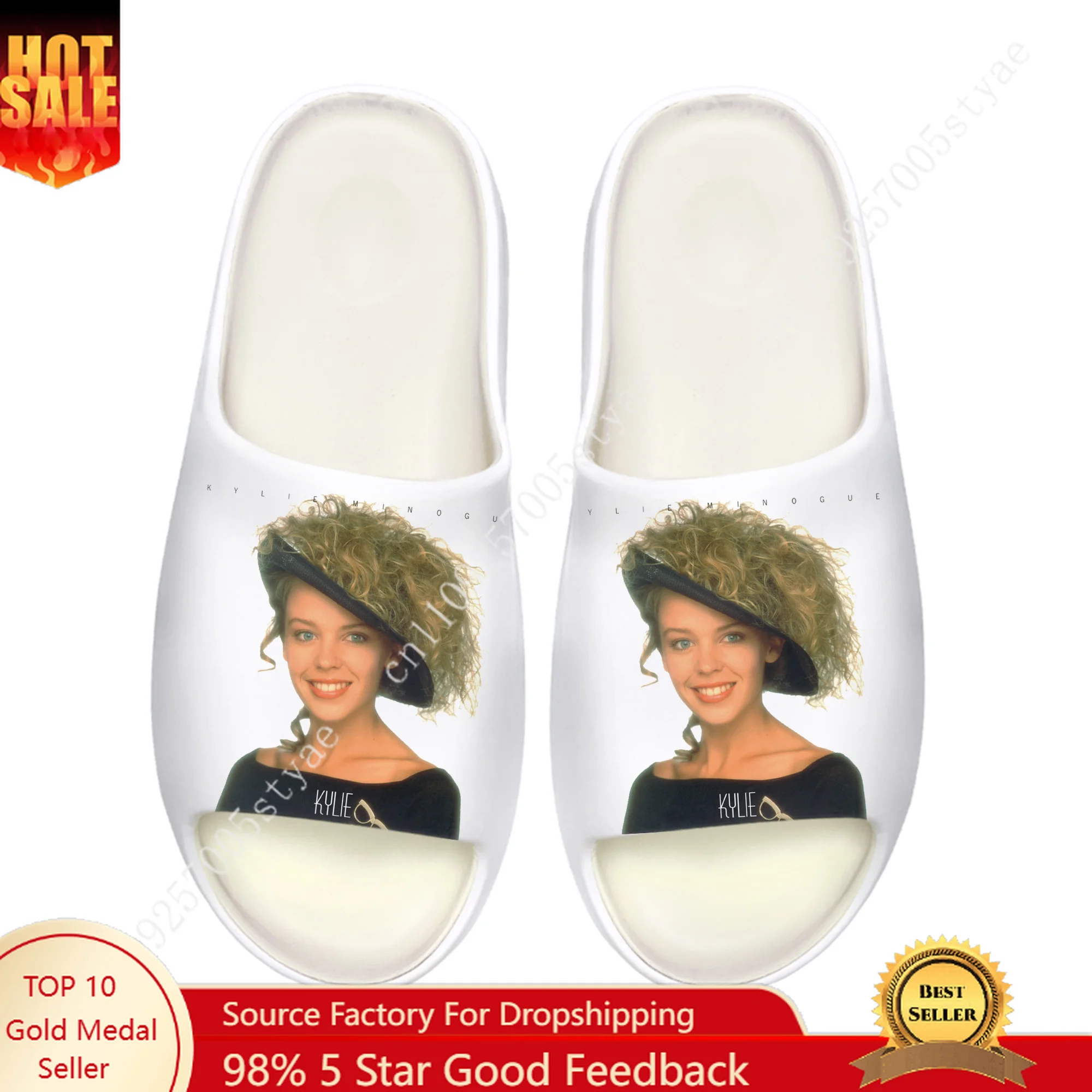 Kylie Minogue Soft Sole Sllipers Mens Womens Teenager Bathroom Home Clogs Custom Water Shoes on Sandals