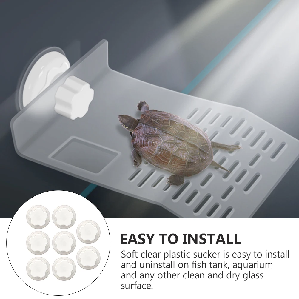 8pcs Turtle Suction Cup Clips For Fish Tank Aquarium Climbing Platform Holder Fish Tank Suction Clips Basking Platform Sucker