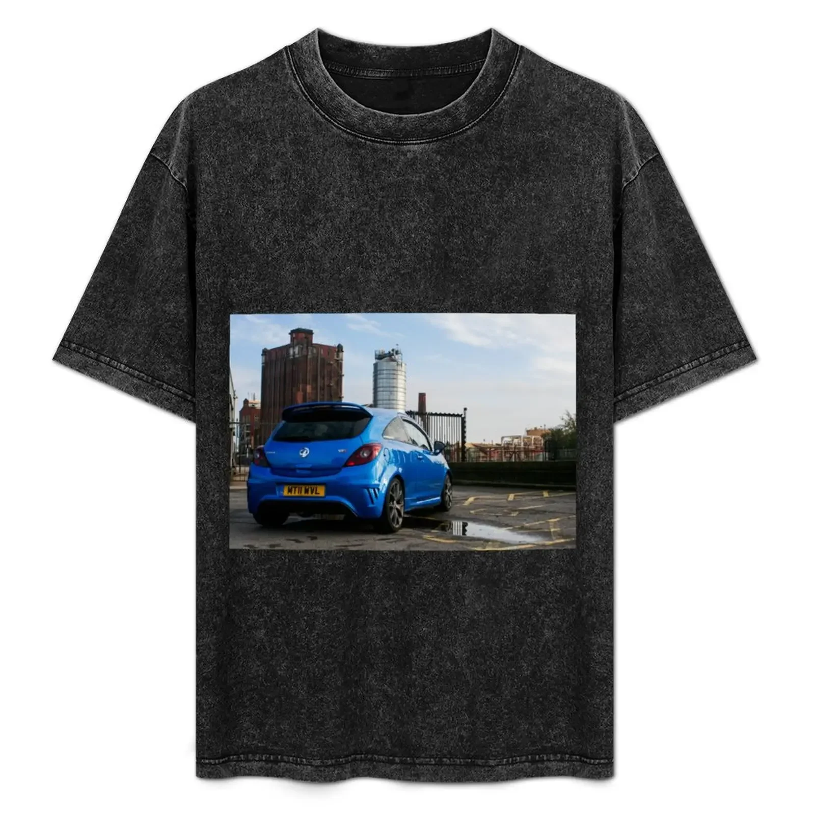 

Arden Blue Corsa VXR in an industrial estate T-Shirt Plus Size Summer Short Sleeve T-Shirt