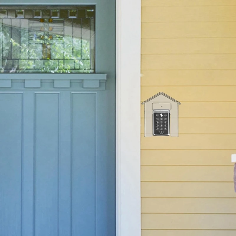 2 PCS Waterproof Doorbell Cover Clear Outdoor Keypad Cover Plastic Adhesive Outdoor Rings Doorbell Protector Case Durable