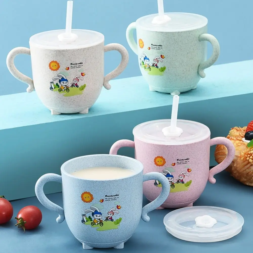 

Double Handle Leak-proof Drop-Proof Wheat Stalk Children Water Bottle Drinking Pipette Bottle Water Cup Baby Feeding Bottle