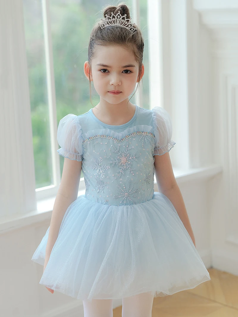 Children Fairy Dancer Dress Kids Girls Mesh Tutu Ballet Dance Costume Open Crotch Stage Gymnastics Leotard Ballerina Dancewear