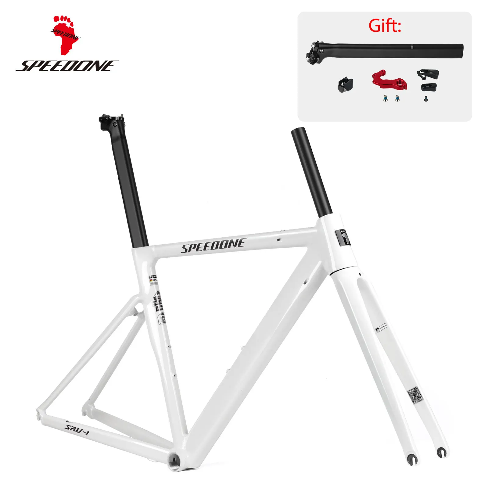 AliExpress SPEEDONE（运输工具） SPEEDONE V Brake ROAD Bicycle Frame Carbon Fork Quick Release 700c Rim Brake Bike UltraLight Aluminum Alloy Thru Axle Bike Frame