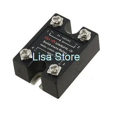 

Твердотельное реле SSR, 4 винтовых клеммы, вход 3–32 В постоянного тока, выход 15 А, 24–440 В переменного тока