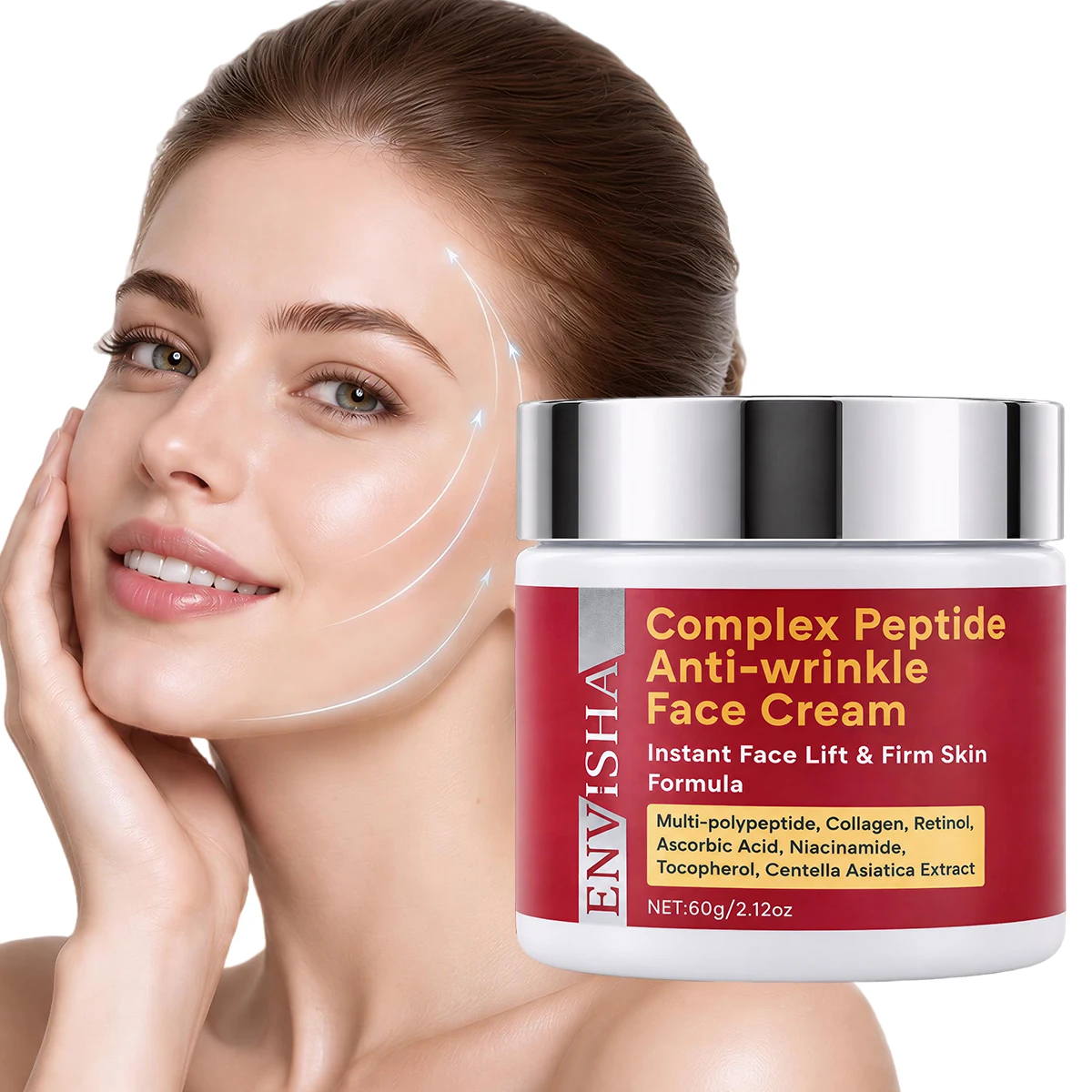 ENVISHA Face Skin Care Complex Peptide Cream Fade Fine Lines Improve Dullness Brightening Moisturizing  Firming Deeply Hydrating