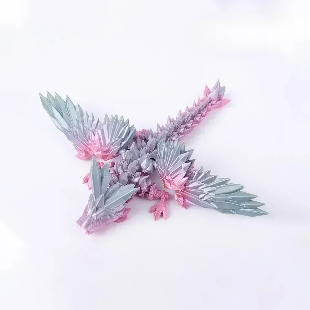 Hot Printed 3D Gem Wing Crystal Fidget Toy Rotatable Articulated Dragon Ideal Gift for Kids with ADHD Perfect for Birthday