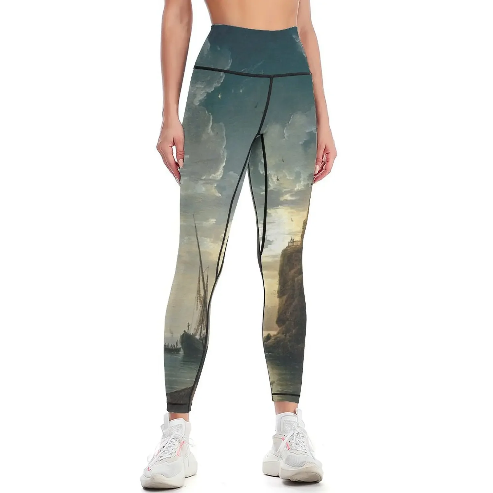 

Nuit , Scène de cte méditerranéenne avec des pêcheurs et des bateaux-Claude-Joseph Vernet Leggings