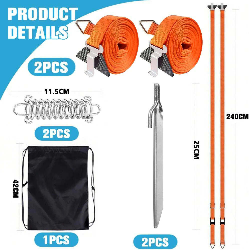1 مجموعة 2-IN-1 المظلة العاصفة الفرقة الأشرطة التعادل أسفل أطقم ل Thule Fiamma Dometic المظلة المظلة صالح لمعظم المنازل المتنقلة