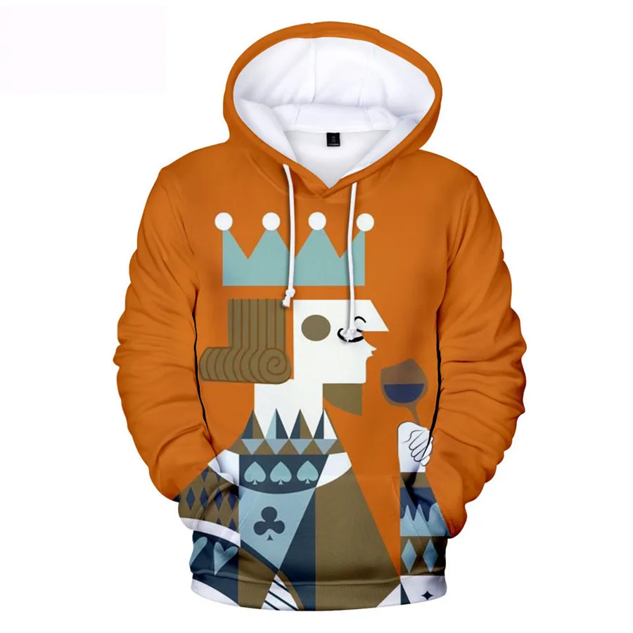 

Fashion Trendy Playing Cards Poker A K 3D Hoodies Sweatshirts Boys/Girls Long Sleeve Sweatshirt Adult/Child KING QUEEN Pullovers