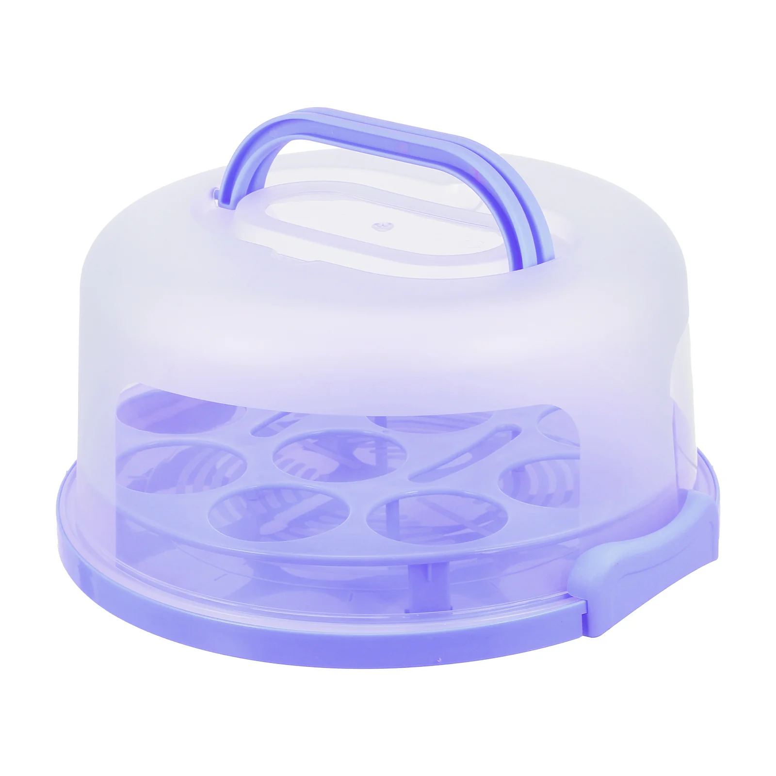 1 pçs caixa de bolo alça portátil à prova de vazamento design de bloqueio material pp reutilizável recipiente de armazenamento de bolo caixa de cupcake