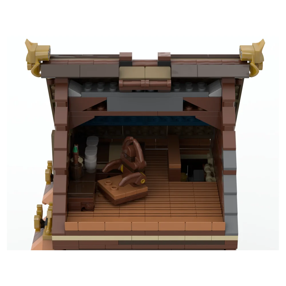 MOC arquitetura medieval blocos de construção, viking loja montagem brinquedo presente, modelo criativo, conjunto de ano novo infantil, 1943pcs